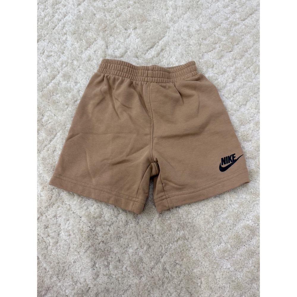Nike Kids Tan Khaki French Terry Athletic Shorts Size 4T 3-4 Years